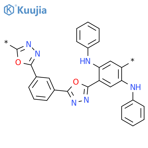 Poly[1,3,4-oxadiazole-2,5-diyl-1,3-phenylene-1,3,4-oxadiazole-2,5-diyl[2,5-bis(phenylamino)-1,4-phenylene]] structure