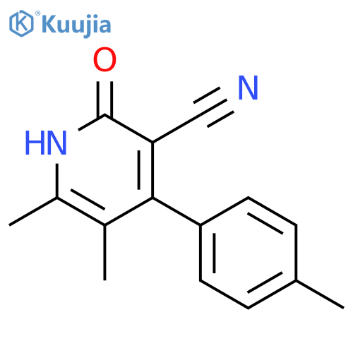 3-Pyridinecarbonitrile,1,2-dihydro-5,6-dimethyl-4-(4-methylphenyl)-2-oxo- structure
