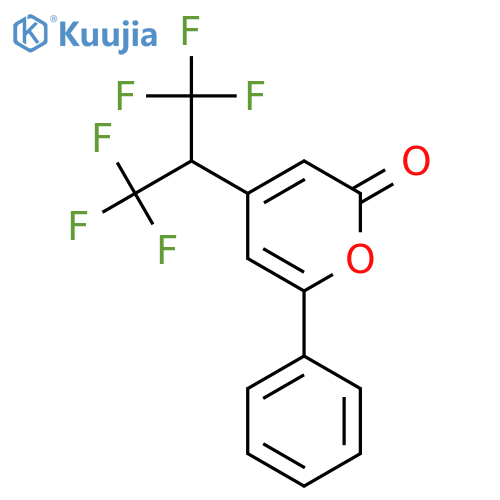 2H-PYRAN-2-ONE, 6-PHENYL-4-[2,2,2-TRIFLUORO-1-(TRIFLUOROMETHYL)ETHYL]- structure