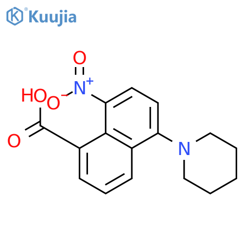 1-Naphthalenecarboxylic acid, 8-nitro-5-(1-piperidinyl)- structure
