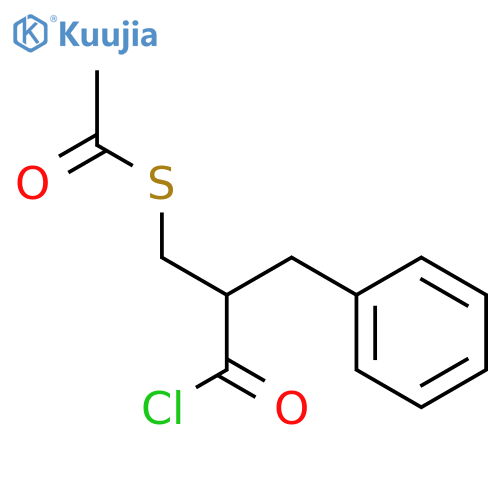 Ethanethioic acid, S-[3-chloro-3-oxo-2-(phenylmethyl)propyl] ester structure