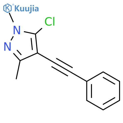 1H-Pyrazole, 5-chloro-1,3-dimethyl-4-(phenylethynyl)- structure