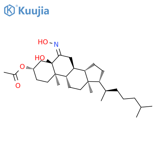 (3beta,5alpha)-5-Hydroxy-6-(hydroxyimino)cholestan-3-yl acetate structure