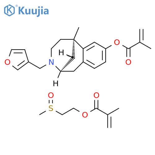 (3E)-2-methyl-2-(methylsulfinyl)pent-3-enoic acid - (2R,6R,11R)-3-(furan-3-ylmethyl)-6,11-dimethyl-1,2,3,4,5,6-hexahydro-2,6-methano-3-benzazocin-8-yl 2-methylprop-2-enoate (1:1) structure