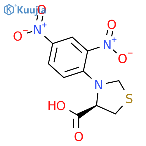 4-Thiazolidinecarboxylic acid, 3-(2,4-dinitrophenyl)-, (R)- structure