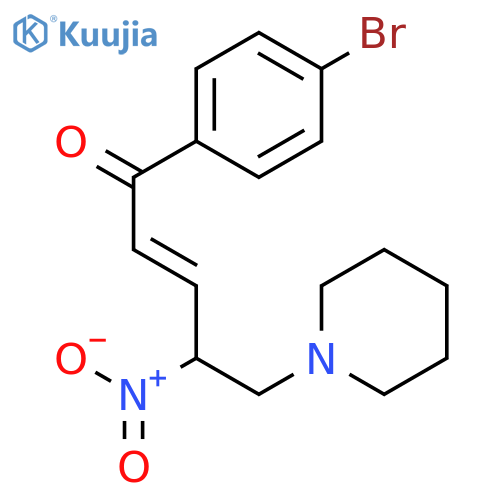 2-PENTEN-1-ONE, 1-(4-BROMOPHENYL)-4-NITRO-5-(1-PIPERIDINYL)-, (E)- structure