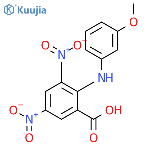 Benzoic acid, 2-[(3-methoxyphenyl)amino]-3,5-dinitro- structure