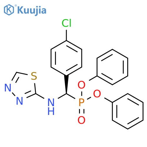 Phosphonic acid,[(R)-(4-chlorophenyl)(1,3,4-thiadiazol-2-ylamino)methyl]-, diphenyl ester structure