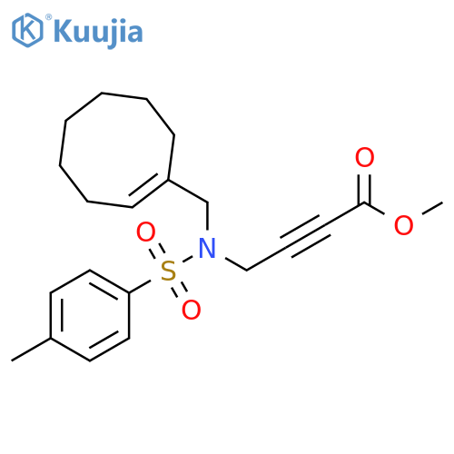 2-Butynoic acid,4-[(1-cycloocten-1-ylmethyl)[(4-methylphenyl)sulfonyl]amino]-, methylester structure