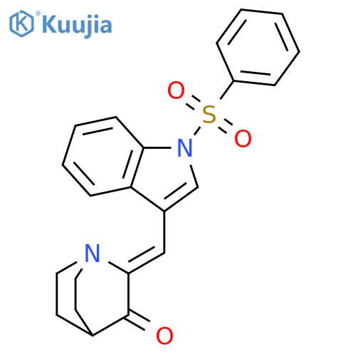 1H-Indole,3-[(3-oxo-1-azabicyclo[2.2.2]oct-2-ylidene)methyl]-1-(phenylsulfonyl)- structure