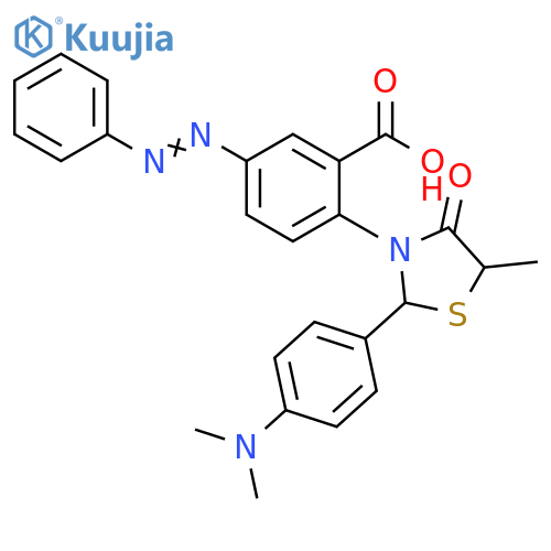 Benzoic acid,2-[2-[4-(dimethylamino)phenyl]-5-methyl-4-oxo-3-thiazolidinyl]-5-(phenylazo)- structure