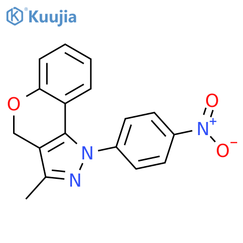 [1]Benzopyrano[4,3-c]pyrazole, 1,4-dihydro-3-methyl-1-(4-nitrophenyl)- structure