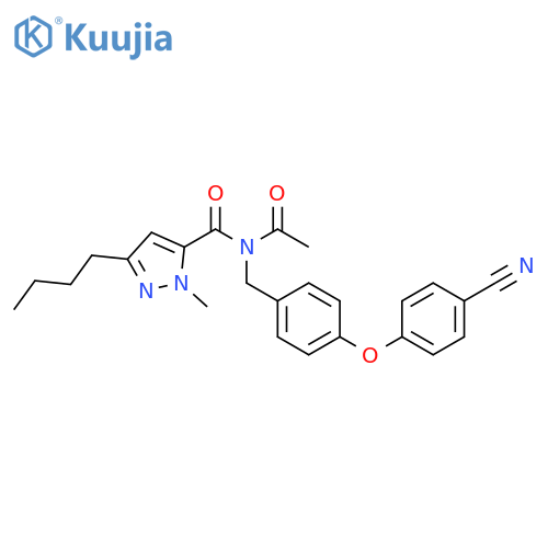 1H-Pyrazole-5-carboxamide,N-acetyl-3-butyl-N-[[4-(4-cyanophenoxy)phenyl]methyl]-1-methyl- structure