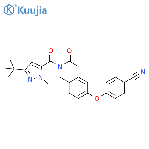 1H-Pyrazole-5-carboxamide,N-acetyl-N-[[4-(4-cyanophenoxy)phenyl]methyl]-3-(1,1-dimethylethyl)-1-methyl- structure