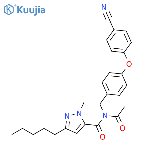 1H-Pyrazole-5-carboxamide,N-acetyl-N-[[4-(4-cyanophenoxy)phenyl]methyl]-1-methyl-3-pentyl- structure