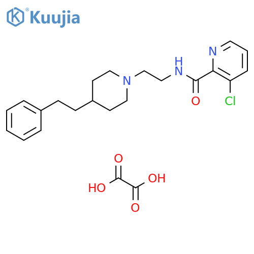 2-Pyridinecarboxamide,3-chloro-N-[2-[4-(2-phenylethyl)-1-piperidinyl]ethyl]-, ethanedioate (1:1) structure