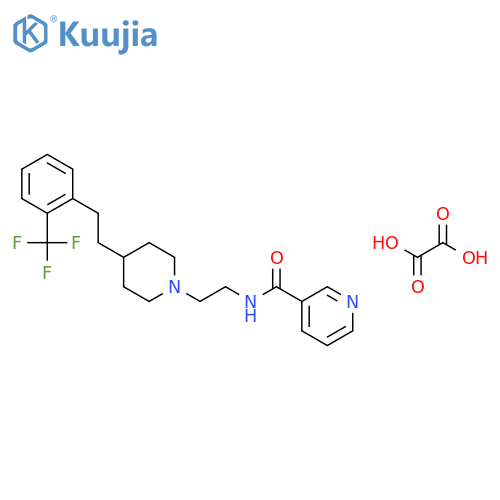 3-Pyridinecarboxamide,N-[2-[4-[2-[2-(trifluoromethyl)phenyl]ethyl]-1-piperidinyl]ethyl]-,ethanedioate (1:1) structure