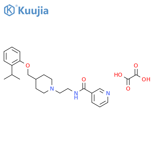 3-Pyridinecarboxamide,N-[2-[4-[[2-(1-methylethyl)phenoxy]methyl]-1-piperidinyl]ethyl]-,ethanedioate (1:1) structure
