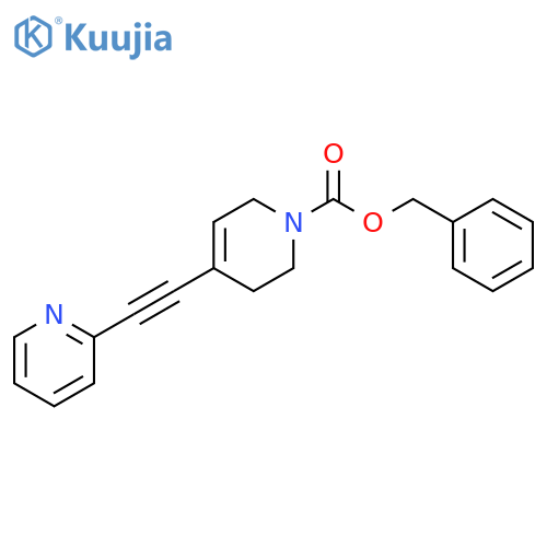 1(2H)-Pyridinecarboxylic acid, 3,6-dihydro-4-(2-pyridinylethynyl)-,phenylmethyl ester structure