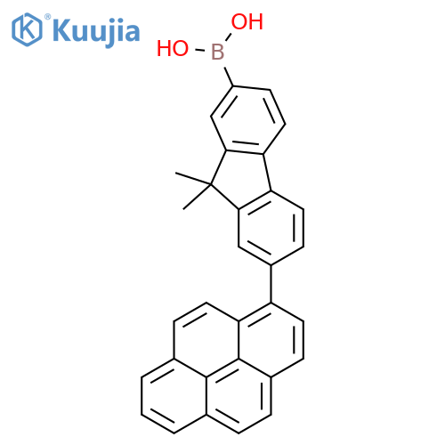 Boronic acid, [9,9-dimethyl-7-(1-pyrenyl)-9H-fluoren-2-yl]- structure