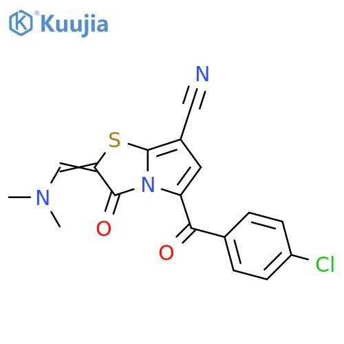 Pyrrolo[2,1-b]thiazole-7-carbonitrile,5-(4-chlorobenzoyl)-2-[(dimethylamino)methylene]-2,3-dihydro-3-oxo- structure