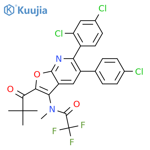 Acetamide,N-[5-(4-chlorophenyl)-6-(2,4-dichlorophenyl)-2-(2,2-dimethyl-1-oxopropyl)furo[2,3-b]pyridin-3-yl]-2,2,2-trifluoro-N-methyl- structure