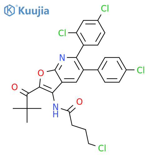 Butanamide,4-chloro-N-[5-(4-chlorophenyl)-6-(2,4-dichlorophenyl)-2-(2,2-dimethyl-1-oxopropyl)furo[2,3-b]pyridin-3-yl]- structure