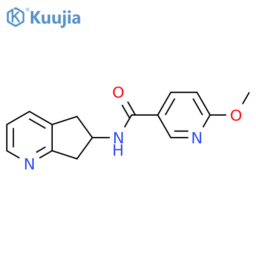 3-Pyridinecarboxamide,N-(6,7-dihydro-5H-cyclopenta[b]pyridin-6-yl)-6-methoxy- structure
