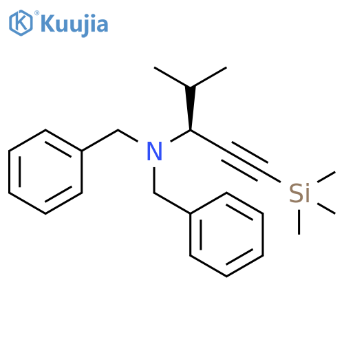Benzenemethanamine,N-[(1S)-1-(1-methylethyl)-3-(trimethylsilyl)-2-propynyl]-N-(phenylmethyl)- structure