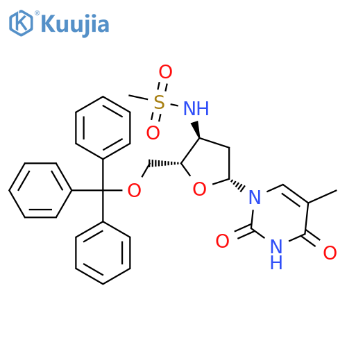 Thymidine, 3'-deoxy-3'-[(methylsulfonyl)amino]-5'-O-(triphenylmethyl)- structure