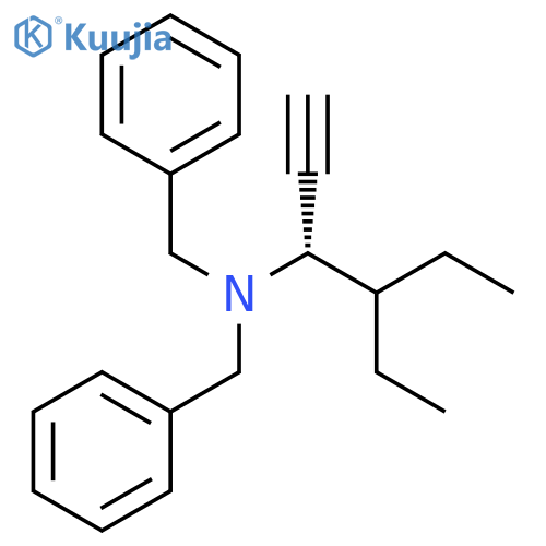 Benzenemethanamine, N-[(1S)-2-ethyl-1-ethynylbutyl]-N-(phenylmethyl)- structure