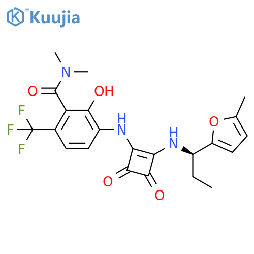 Benzamide,2-hydroxy-N,N-dimethyl-3-[[2-[[(1R)-1-(5-methyl-2-furanyl)propyl]amino]-3,4-dioxo-1-cyclobuten-1-yl]amino]-6-(trifluoromethyl)- structure