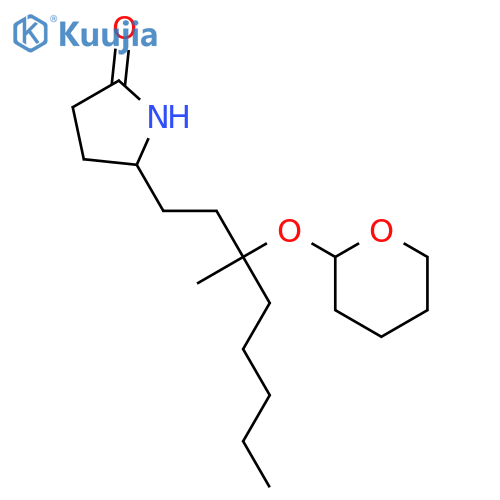 2-Pyrrolidinone, 5-[3-methyl-3-[(tetrahydro-2H-pyran-2-yl)oxy]octyl]- structure