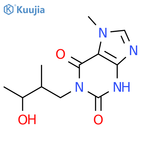 1H-Purine-2,6-dione, 3,7-dihydro-1-(3-hydroxy-2-methylbutyl)-7-methyl- structure
