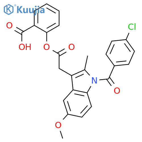 1H-Indole-3-aceticacid, 1-(4-chlorobenzoyl)-5-methoxy-2-methyl-, 2-carboxyphenyl ester structure