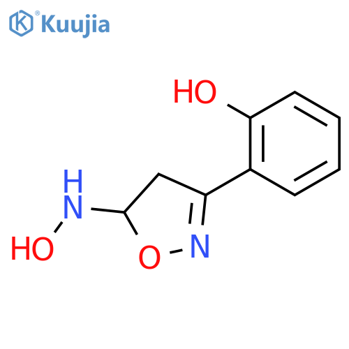 Phenol, 2-[4,5-dihydro-5-(hydroxyamino)-3-isoxazolyl]- structure