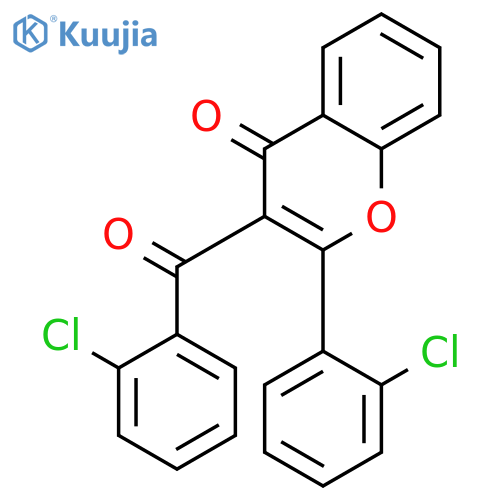 4H-1-Benzopyran-4-one, 3-(2-chlorobenzoyl)-2-(2-chlorophenyl)- structure
