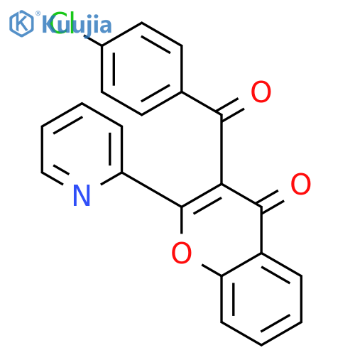 4H-1-BENZOPYRAN-4-ONE, 3-(4-CHLOROBENZOYL)-2-(2-PYRIDINYL)- structure