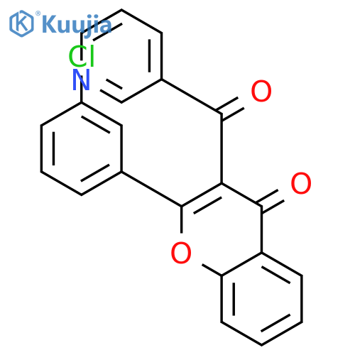 4H-1-Benzopyran-4-one, 2-(3-chlorophenyl)-3-(3-pyridinylcarbonyl)- structure