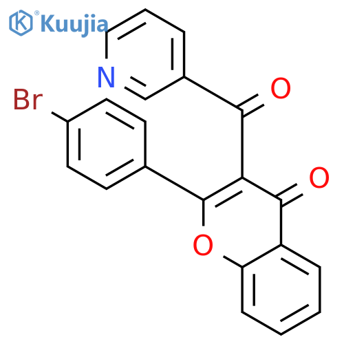 4H-1-BENZOPYRAN-4-ONE, 2-(4-BROMOPHENYL)-3-(3-PYRIDINYLCARBONYL)- structure