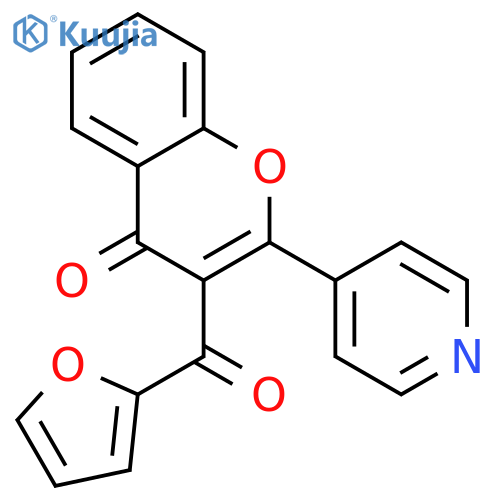 4H-1-BENZOPYRAN-4-ONE, 3-(2-FURANYLCARBONYL)-2-(4-PYRIDINYL)- structure