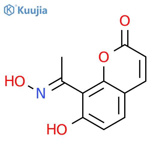2H-1-Benzopyran-2-one, 7-hydroxy-8-[1-(hydroxyimino)ethyl]- structure