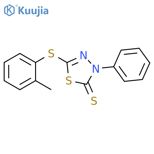 1,3,4-Thiadiazole-2(3H)-thione, 5-[(2-methylphenyl)thio]-3-phenyl- structure