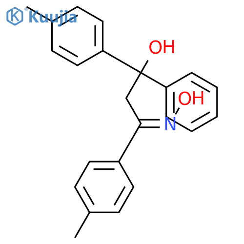 1-Propanone, 3-hydroxy-1,3-bis(4-methylphenyl)-3-phenyl-, oxime structure