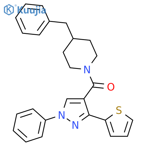 (4-benzylpiperidin-1-yl)[1-phenyl-3-(thiophen-2-yl)-1H-pyrazol-4-yl]methanone structure