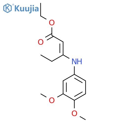 2-Pentenoic acid, 3-[(3,4-dimethoxyphenyl)amino]-, ethyl ester structure
