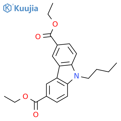 9H-Carbazole-3,6-dicarboxylic acid, 9-butyl-, diethyl ester structure