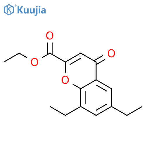 4H-1-Benzopyran-2-carboxylic acid, 6,8-diethyl-4-oxo-, ethyl ester structure