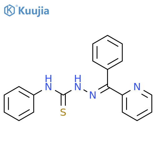1-phenyl-3-[[phenyl(pyridin-2-yl)methylidene]amino]thiourea structure