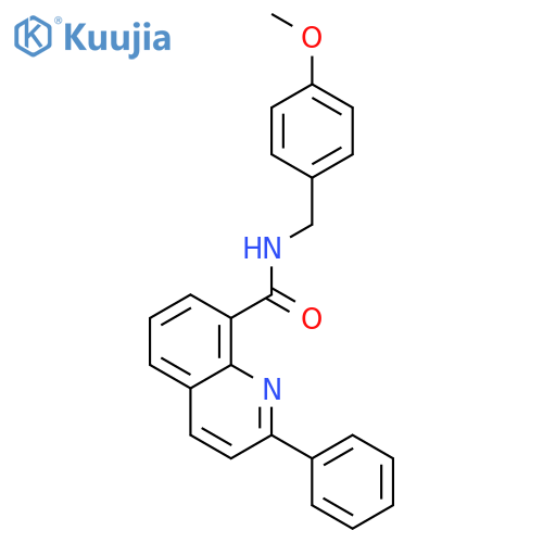 8-Quinolinecarboxamide, N-[(4-methoxyphenyl)methyl]-2-phenyl- structure